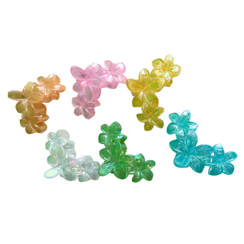 DOCENA DE GANCHOS SURTIDOS DE FLORES HAWAIANAS 