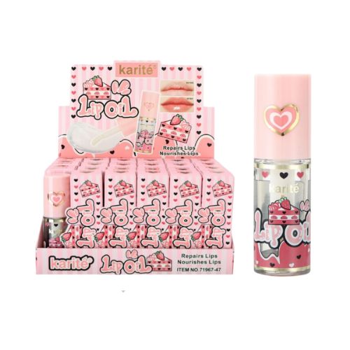 BRILLO LABIAL DE APLICADOR GRUESO KARITE DE CAJA ROSA Y CORAZON