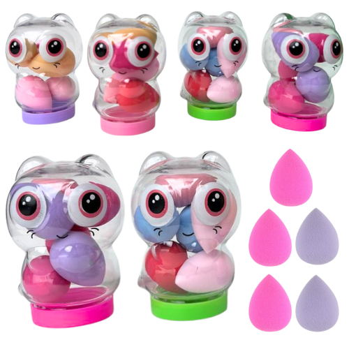 [307005] SET DE MINI ESPONJAS PARA MAQUILLAJE EN FORMA DE GATO