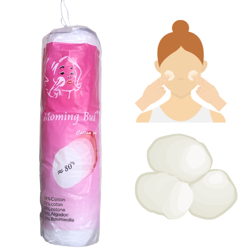 ALMOHADILLAS DESMAQUILLANTES DE ALGODON MOMING BUD 80PCS