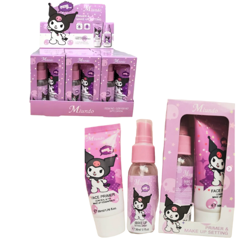 DUO DE PRIMER Y FIJADOR DE MAQUILLAJE MIUNDO CAJA MORADA