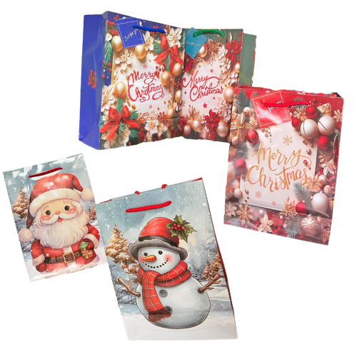 BOLSA DE REGALO CON DISEÑO NAVIDEÑO TAMAÑO REGULAR