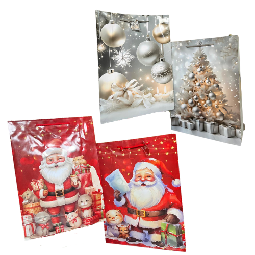 BOLSA DE REGALO CON DISEÑO NAVIDEÑO TAMAÑO GRANDE