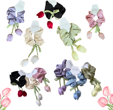 COLAS PARA EL CABELLO CON ADORNO DE TULIPAN