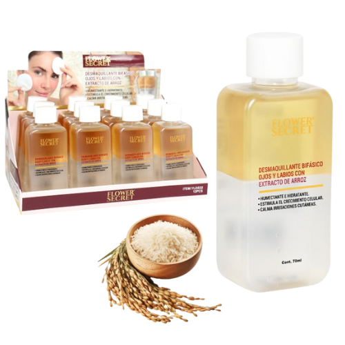 DESMAQUILLANTE BIFÁSICO DE ARROZ 70 ML FLOWER SECRET