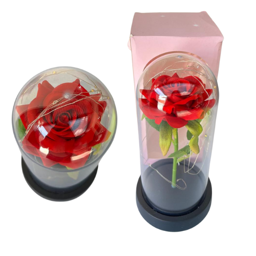 ROSA ETERNA CON CÁPSULA Y LUCES