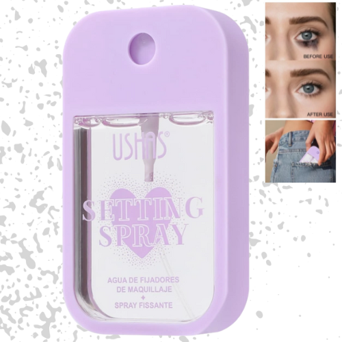 SPRAY FIJADOR HIDRATANTE DE MAQUILLAJE USHAS CAJA MORADA