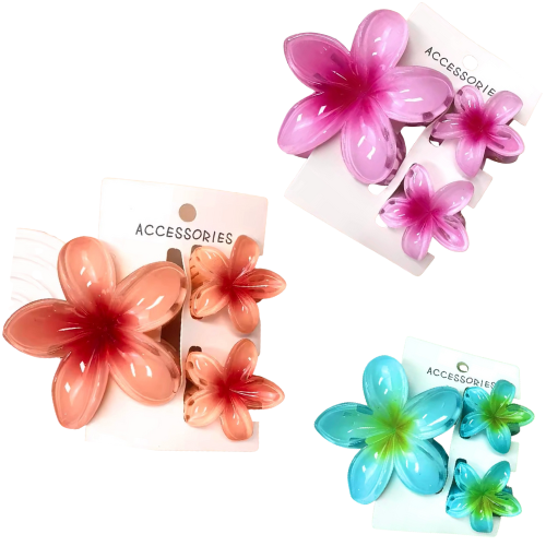 DOCENA DE TRIO DE GANCHOS HAWAIANOS (1 GRANDE Y 2 MINI)  CON CARTÓN