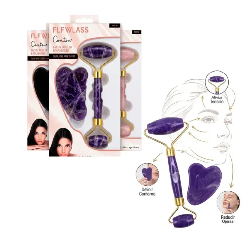 [GUAHSA] DUO DE ROLLER Y GUASHA COLORES SURTIDOS
