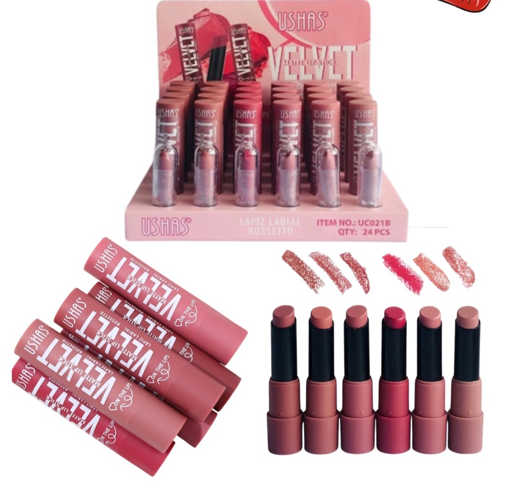 [UC021B] LABIAL CREMOSO EN BARRA EFECTO MATTE USHAS