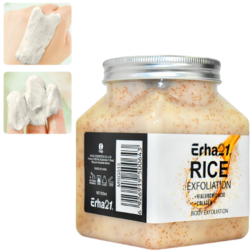 EXFOLIANTE CORPORAL ERHA 21 DE ARROZ EN TARRO 500ML