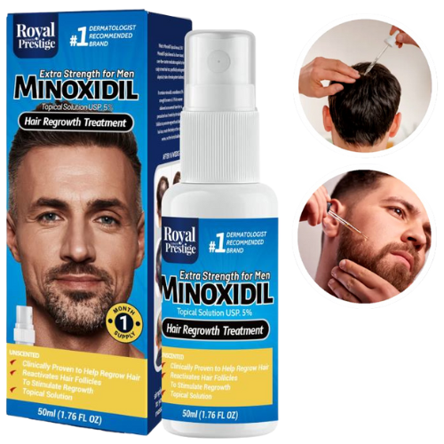 SPRAY DE MINOXIDIL PARA CRECIMIENTO DE BARBA Y CABELLO DE HOMBRE