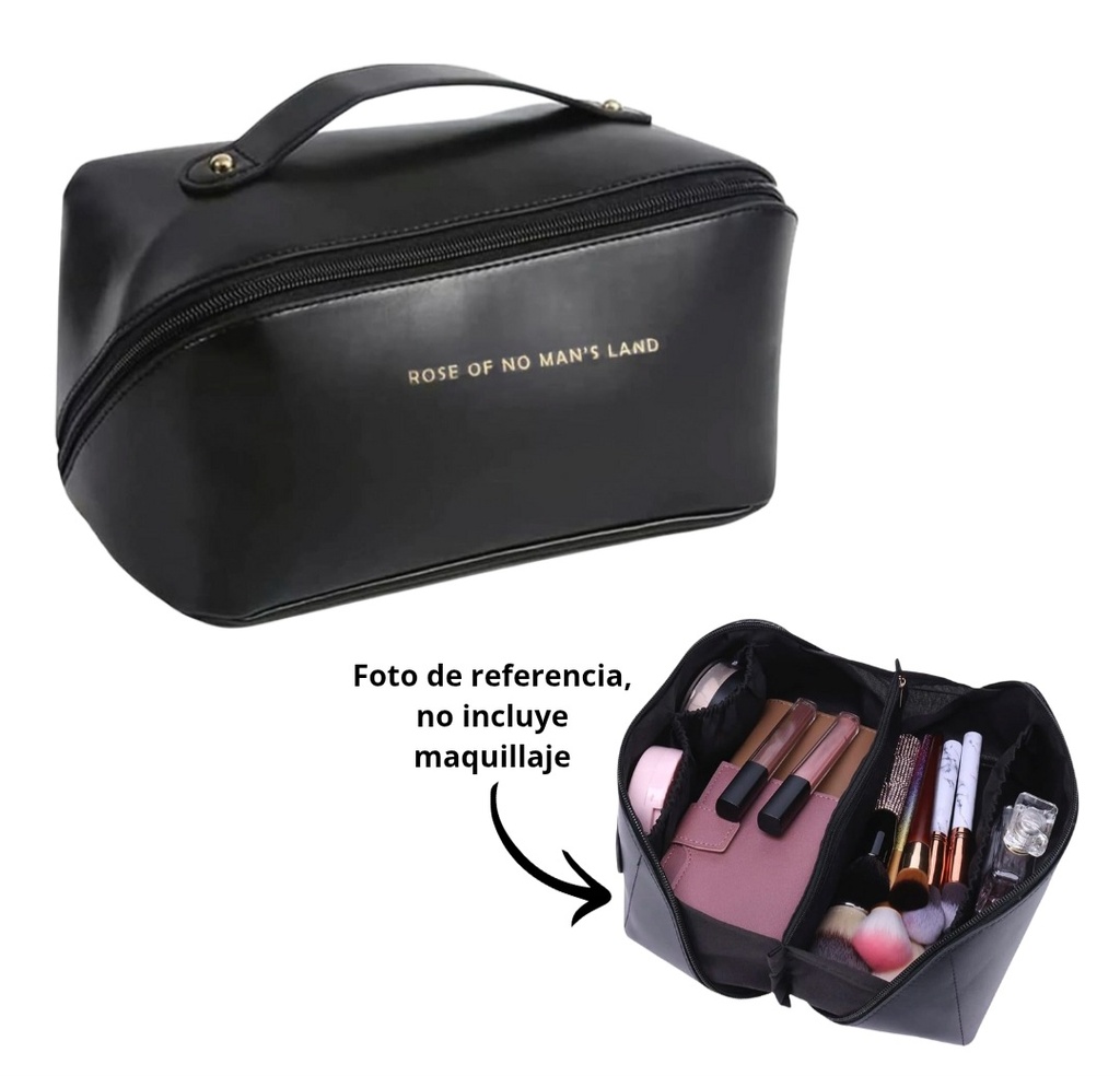 COSMETIQUERA DE CUERINA DE 3 COMPARTIMENTOS