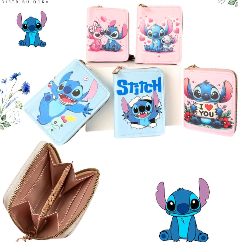 BILLETERA DE STITCH EN DISEÑOS SURTIDOS