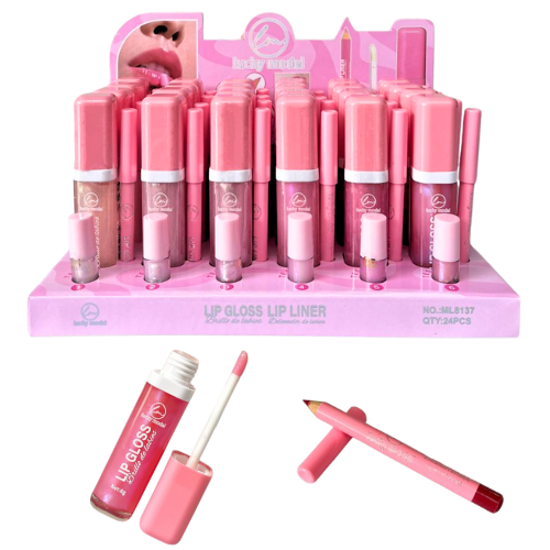 DUO DE BRILLO Y DELINEADOR DE LABIOS LUCKY MODEL