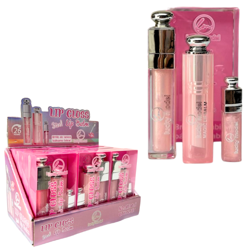 KIT DE 3 BRILLOS DE LABIOS DUPE DE DIOR LUCKY MODEL 