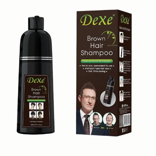 SHAMPOO CON TINTE CAFE PARA TAPAR CANAS DEXE 400ML