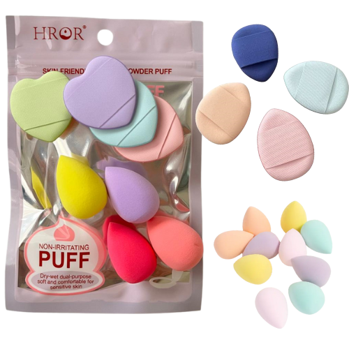 [HR0012] KIT DE MINI ESPONJAS Y MINI BORLAS PUFF HROR