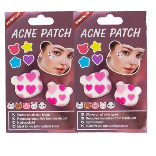 PARCHES PARA ACNÉ EN FORMA DE CORAZON CAJA ROSA 36PCS