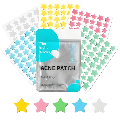 PARCHES PARA ACNE EN FORMAS SURTIDAS EMPAQUE VERDE Y TRANSPARENTE 40PCS