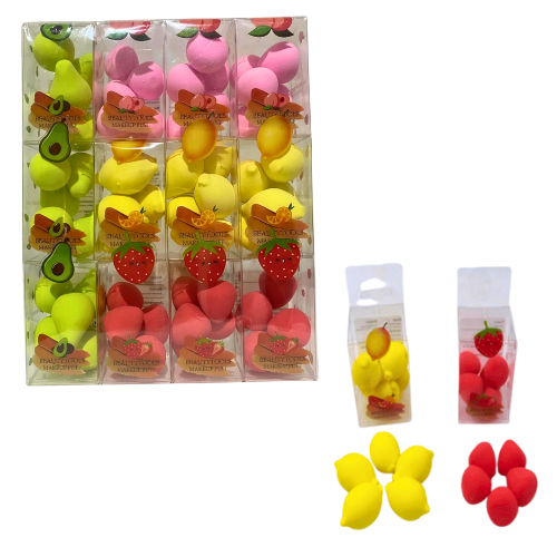 SET DE 5 MINI ESPONJAS FRUTALES BEAUTYTOOLS
