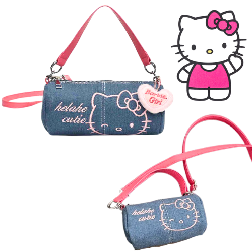 CARTERA PARA NIÑAS DE HELLO KITTY CON POMPÓN COLORES SURTIDOS