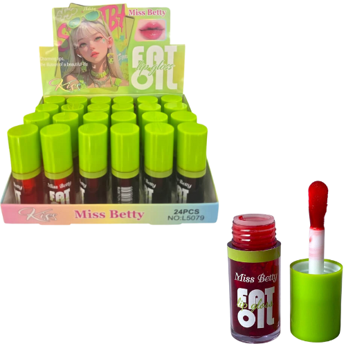 TINTA DE LABIOS MISS BETTY CON APLICADOR GRUESO TAPA VERDE