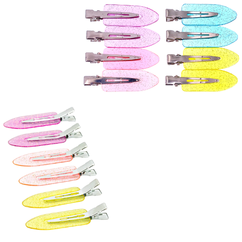 SET DE 6 GANCHOS O PINZAS DE CABELLO COLORES CRISTAL