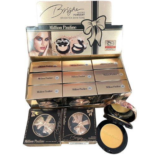 DUO DE POLVO COMPACTO CON ESPEJO Y ESPONJA APLICADORA MILLION PAULINE