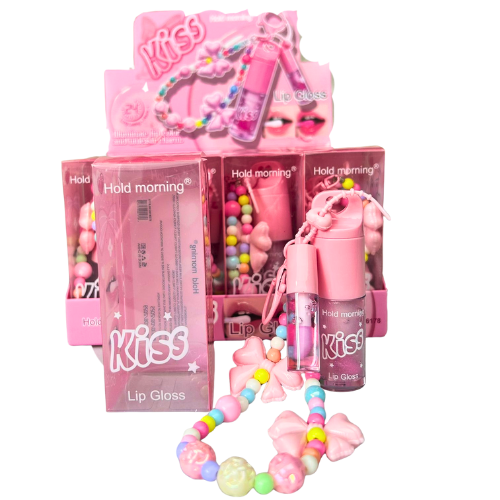 DUO DE GLOSS Y MINI GLOSS HOLD MORNING CON LLAVERO DE MOÑA