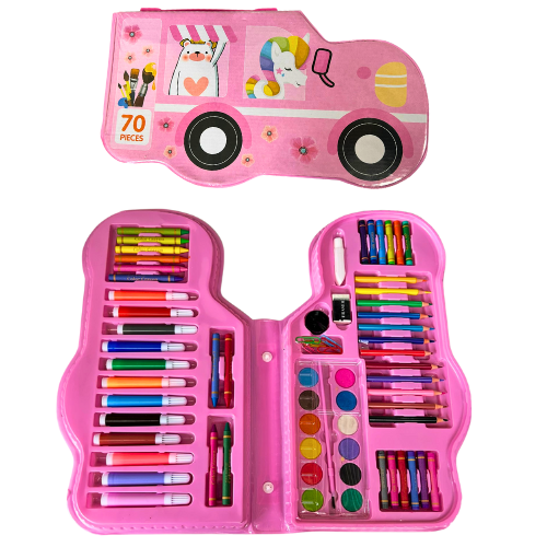 KIT ESCOLAR DE 70 PCS COLOR ROSADO