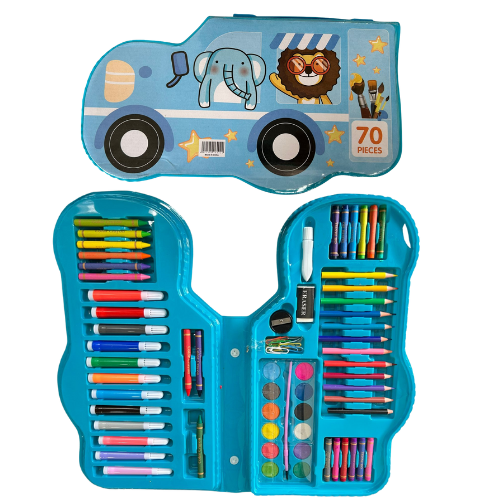 [6022CELESTE] KIT ESCOLAR DE 70 PCS COLOR CELESTE