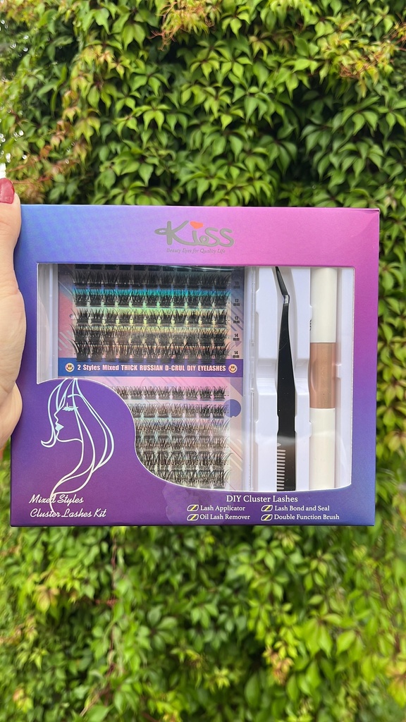 SET PROFESIONAL DE PESTAÑAS KISS CAJA MORADA 