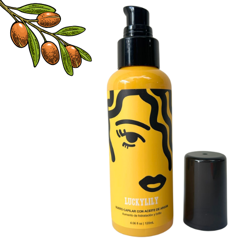 [205338] SUERO Y ACEITE DE ARGÁN LUCKY LILY BOTE AMARILLO 120ML.