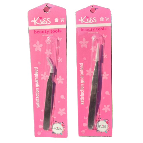 PINZAS DE ACERO INOXIDABLE PARA COLOCAR PESTAÑAS KISS SURTIDAS