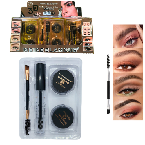 KIT PARA CEJAS DE POMADAS, BROCHA Y GEL MEIKE GLAMOUR 
