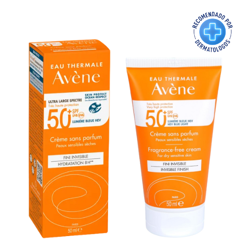 PROTECTOR SOLAR AVENE 50SPF SIN PERFUME PARA PIEL SECA Y SENSIBLE