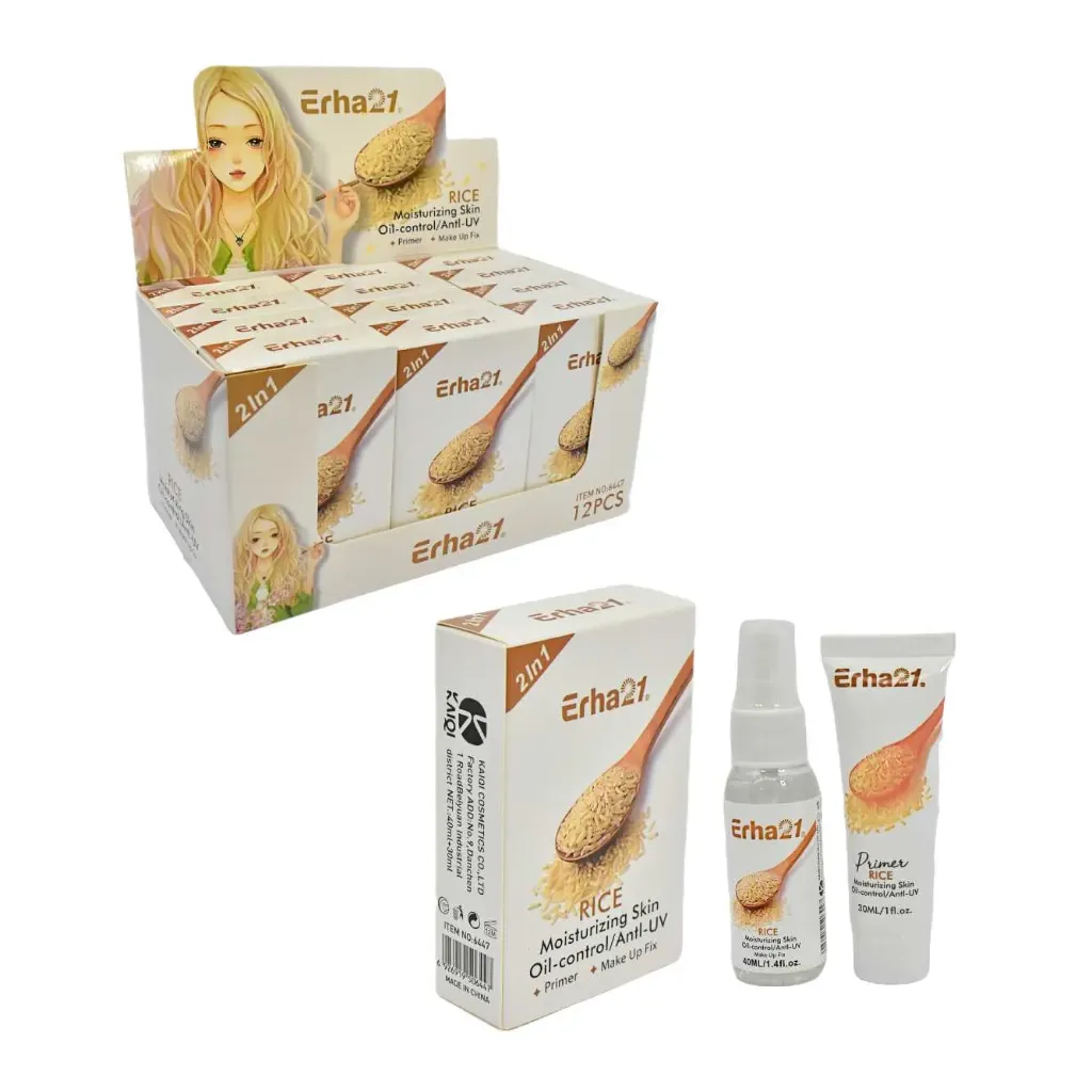 DÚO DE FIJADOR Y PRIMER PARA MAQUILLAJE DE ARROZ ERHA21