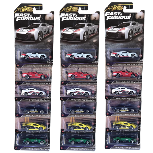 FILA DE 6 HOT WHEELS DE RAPIDOS Y FURIOSOS SURTIDOS