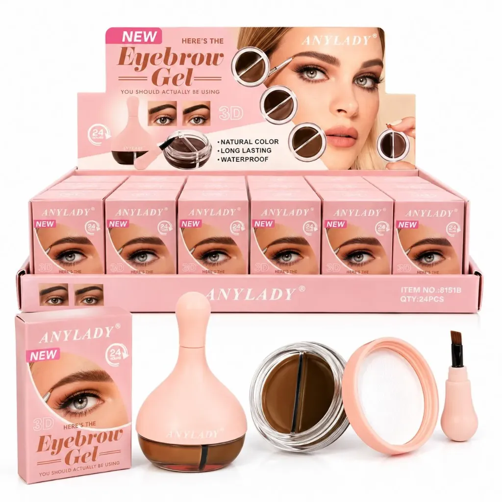 DUO DE POMADA Y BROCHA PARA CEJAS ANYLADY CAJA ROSA