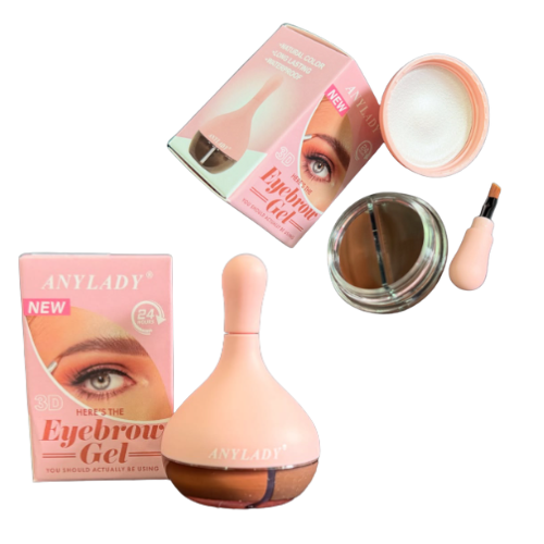 DUO DE POMADA Y BROCHA PARA CEJAS ANYLADY CAJA ROSA