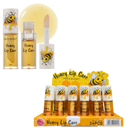 [MISSRMIEL] BRILLO LABIAL HIDRATANTE DE MIEL MISS ROSE PRESENTACIÓN ABEJITA