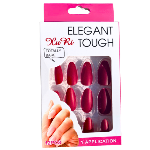 [M0656ALMENDRA] KIT DE UÑAS PRESS ELEGANT ON EN DISEÑO ALMENDRA COLORES SURTIDOS