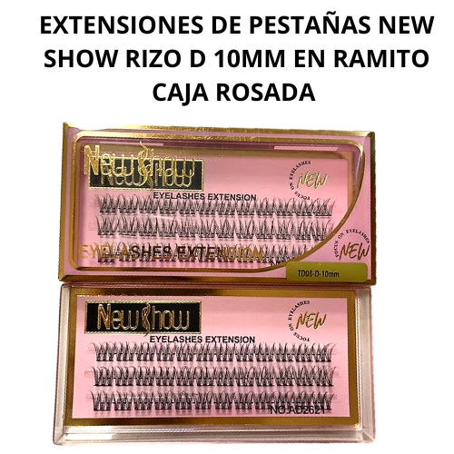EXTENSIONES DE PESTAÑAS NEW SHOW RIZO D SURTIDO MM EN RAMITO CAJA ROSADA