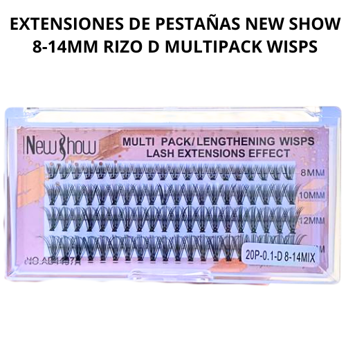 EXTENSIONES DE PESTAÑAS NEW SHOW 8-14MM RIZO D MULTIPACK WISPS