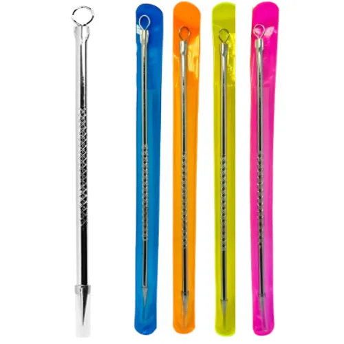 [CM2] UNIDAD DE UTENSILIO PARA ELIMINAR PUNTOS NEGROS Y ESPINILLAS CON EMPAQUE SEMI COLORIDO