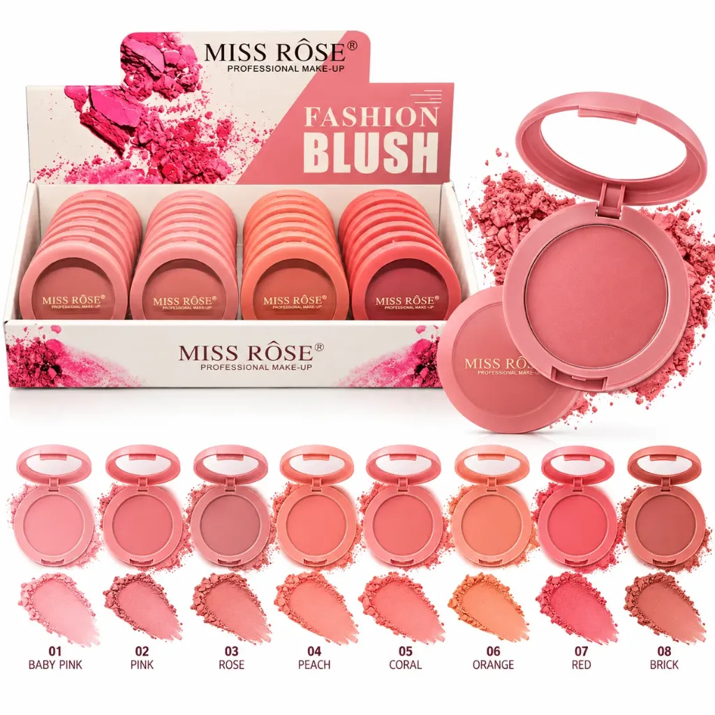 [70040801] RUBOR EN POLVO MISS ROSE REDONDO TONOS SURTIDOS