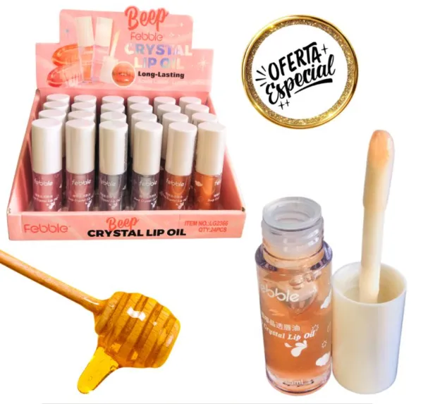 BRILLO DE LABIOS CON APLICADOR GRUESO CRYSTAL FEBBLE