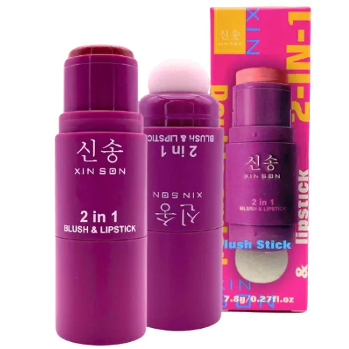[XS-1142] RUBOR COREANO XIN SON EN BARRA CON APLICADOR 2 EN 1 TONOS SURTIDOS