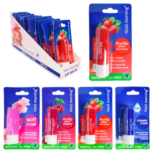 BALSAMO FRUTAL PARA LABIOS HOLD MORNING AROMAS SURTIDOS